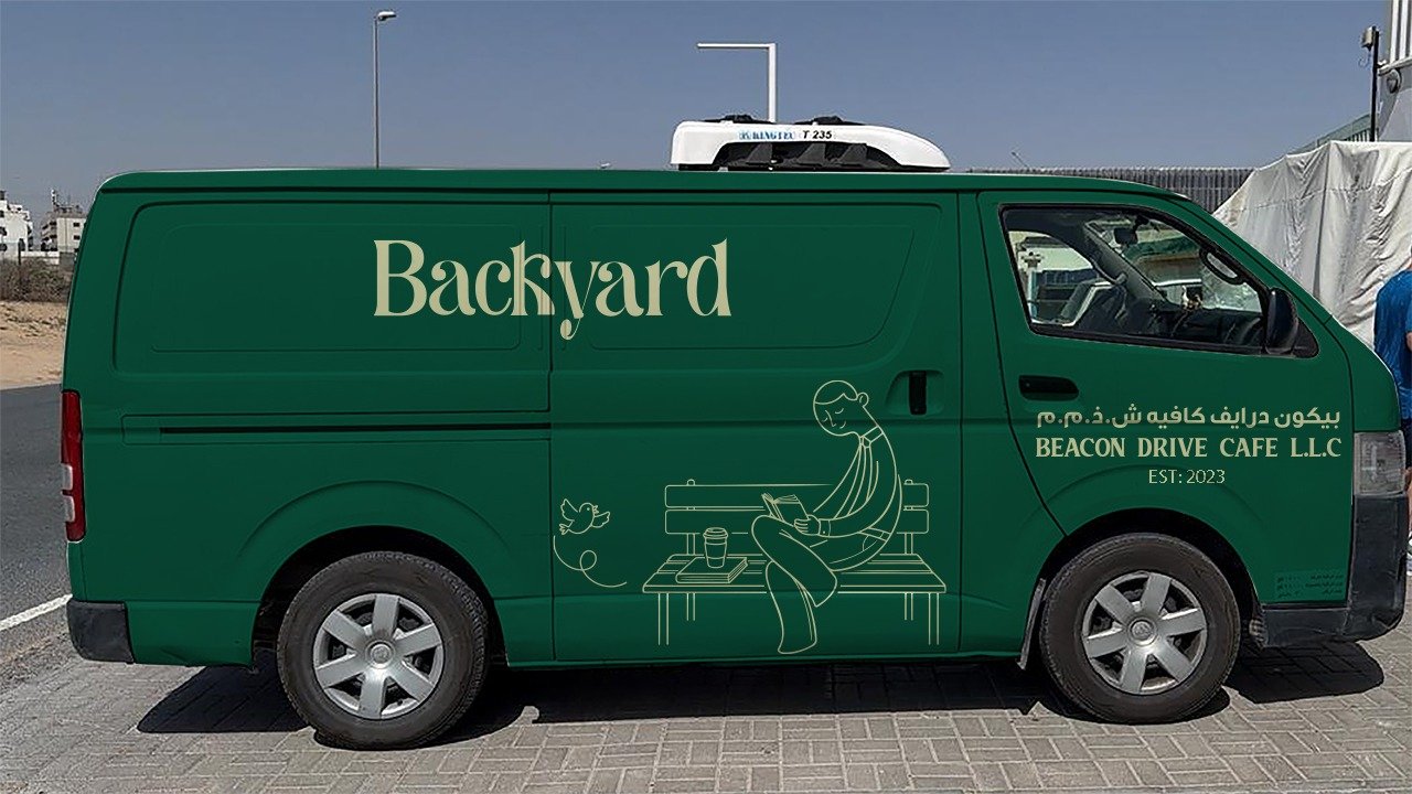 Backyard — Beacon Drive Cafe — Cafe Delivery Van Branding by K.A.T SIGNS
