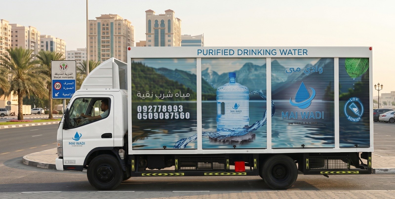 Mai Wadi Water — Box Truck Brand Wrap by K.A.T SIGNS