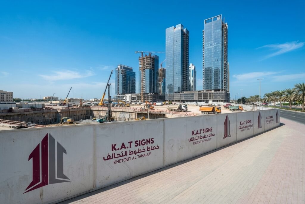 Construction hoarding billboard by K.A.T SIGNS