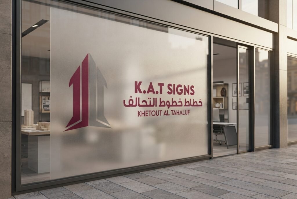 Window graphics and frosting by K.A.T SIGNS