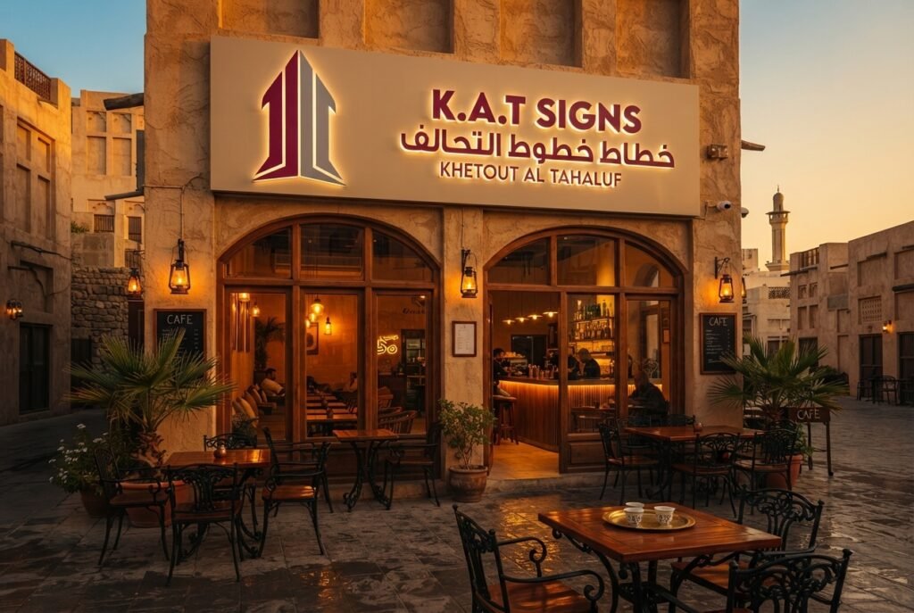 Cafe storefront signage by K.A.T SIGNS