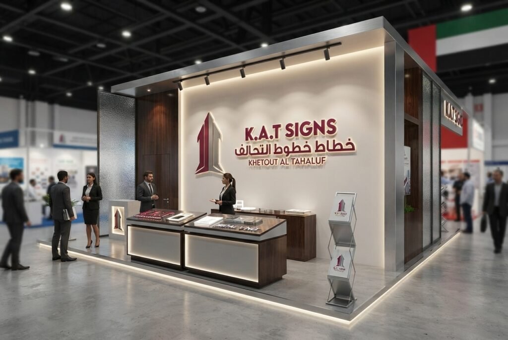 Exhibition stand and event signage by K.A.T SIGNS