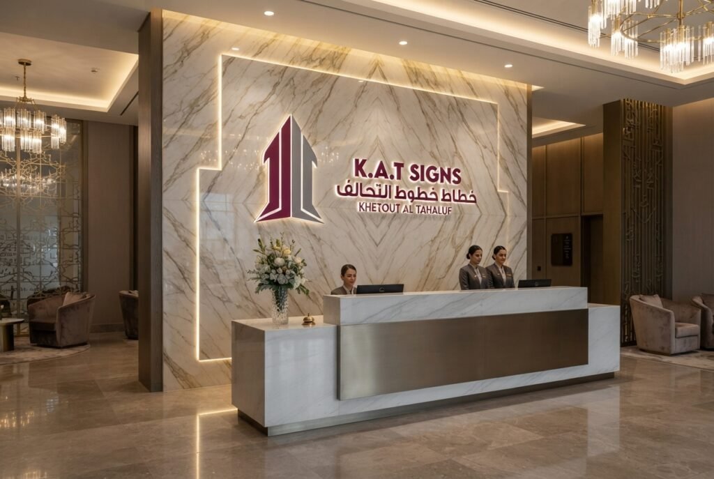 Hotel and restaurant signage by K.A.T SIGNS in the UAE