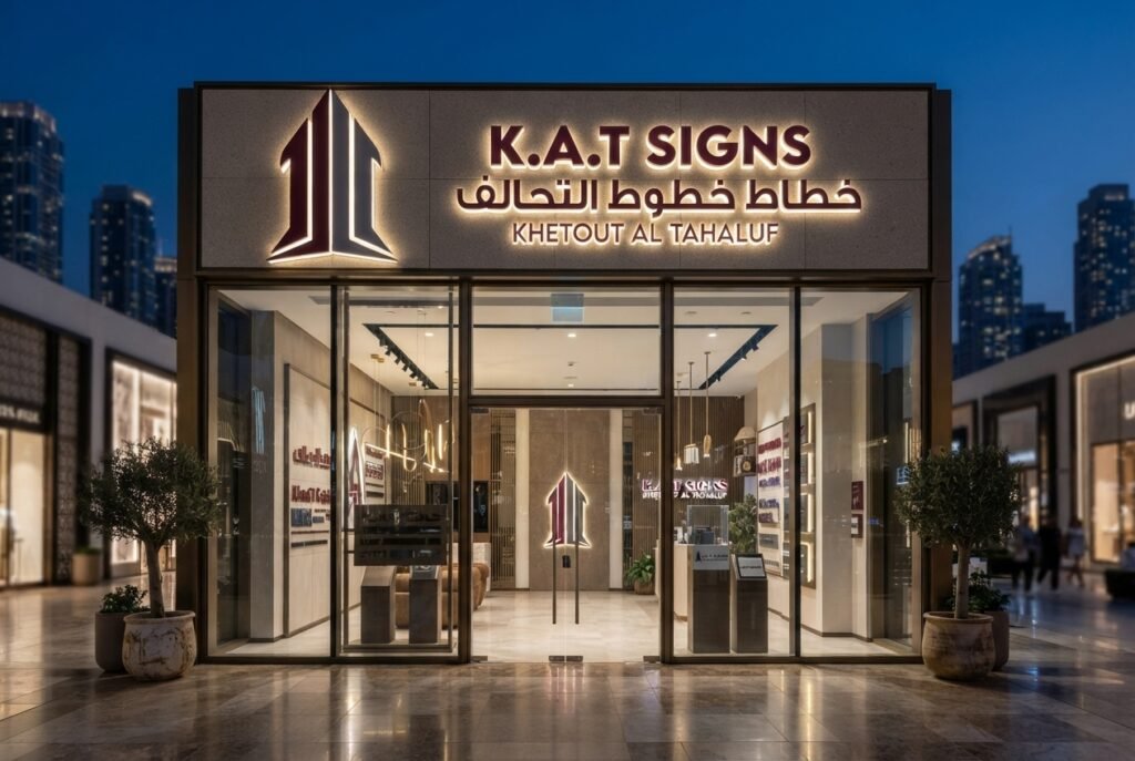 Retail and F&B storefront signage by K.A.T SIGNS in the UAE