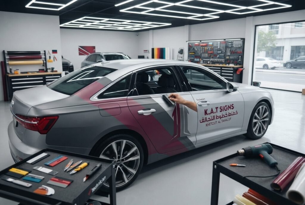 Vehicle wrap installation by K.A.T SIGNS