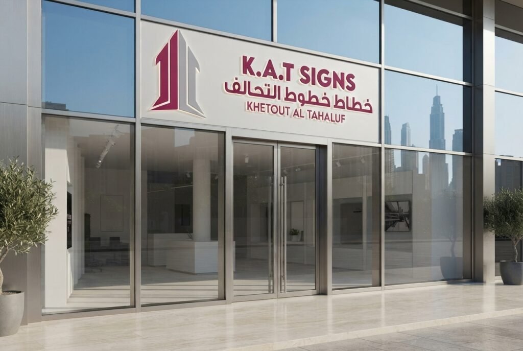 Dubai shopfront signboard by K.A.T SIGNS